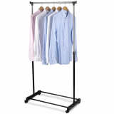 Alpina Perchero de metal negro con ruedas78x41x93-158cm