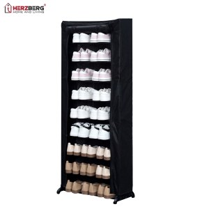 Herzberg HG-8076: Organizador de Zapatero Pequeño de 9 Niveles Negro