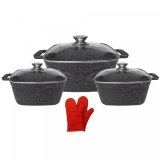 Cheffinger CF-SQC01: Utensilios De Cocina De Mármol De 6 Piezas Con Guantes De Cocina