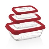 Herzberg Caja Bio Saver de 3 piezas Rojo