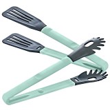 Herzberg Cooking Pinzas para platos de nailon azul 2 en 1