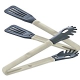Herzberg Cooking Pinzas para platos de nailon gris 2 en 1