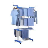 Herzberg HG-8034BLU: Estante Para Ropa en Movimiento - Azul