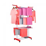 Herzberg HG-8034ORG: Estante de Ropa en Movimiento - Naranja