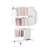 Herzberg HG-8034WHT: Estante Para Ropa en Movimiento - Blanca