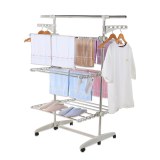 Herzberg Tendedero de 3 Niveles para Ropa Blanco