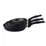 Royalty Line RL-FM3F: Juego de 3 sartenes de aluminio forjado con revestimiento de márm...