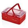 Herzberg Caja de transporte de pastelería para llevar dúplex Rojo