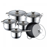 Royalty Line RL-1231M: Juego de 12 Piezas de Batería de Cocina de Acero Inoxidable con...