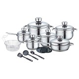 Royalty Line RL-1802: Juego de utensilios de cocina de acero inoxidable de 18 piezas co...