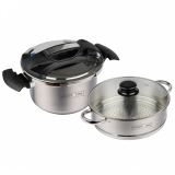 Royalty Line RL-PC6LC: Olla A Presión 4 En 1 Y Vaporera Para Cuscús- 6L