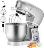 Royalty Line RL-PKM1600SIL: batidora de pie de acero inoxidable de 6 velocidades y 1600...