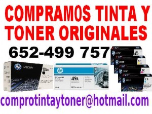 Compramos cartuchos de tinta y toner originales nuevos EN TODA ESPAÑA HP, CANON, OKI,...