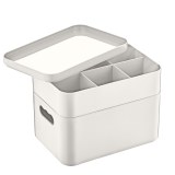 Herzberg HG-OKY676: Caja organizadora multiusos de 2 capas Gris