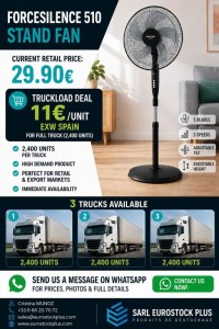LOTE DE VENTILADORES DE PIE CECOTEC FORCESILENCE 510 – STOCK DE CAMIÓN COMPLETO DI...